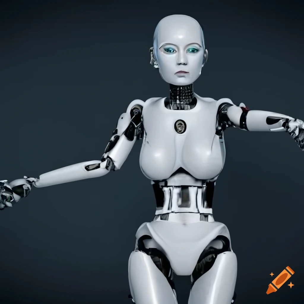 3D rendering of a futuristic robot girl