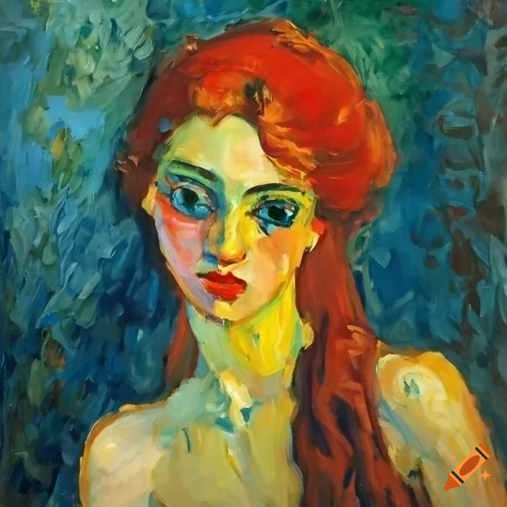 Masterful oil painting of a beautiful woman in the style of kees van dongen