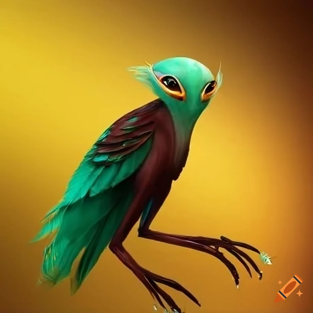 Feathered alien creature design