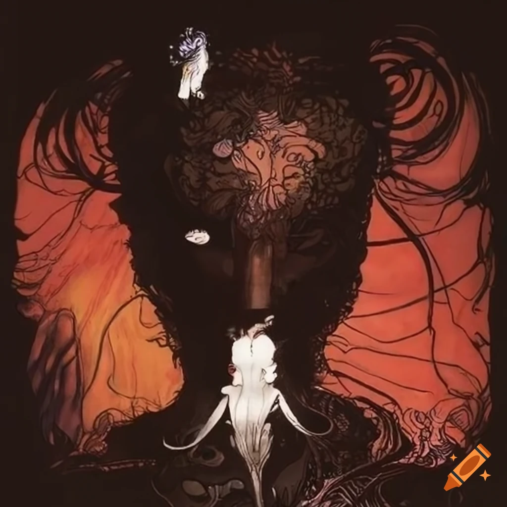 Yoshitaka amano inspired artwork of layered soil and dirt on Craiyon