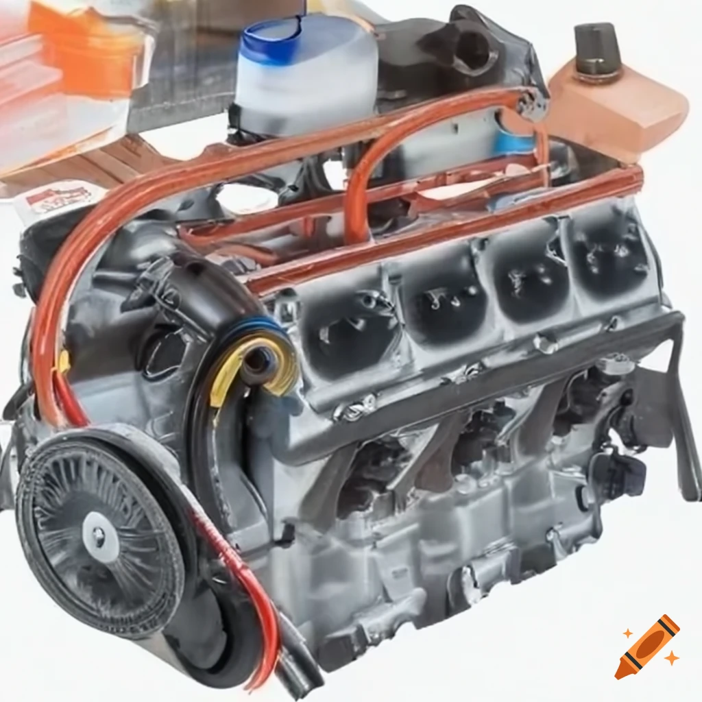 Combustion engine components on Craiyon