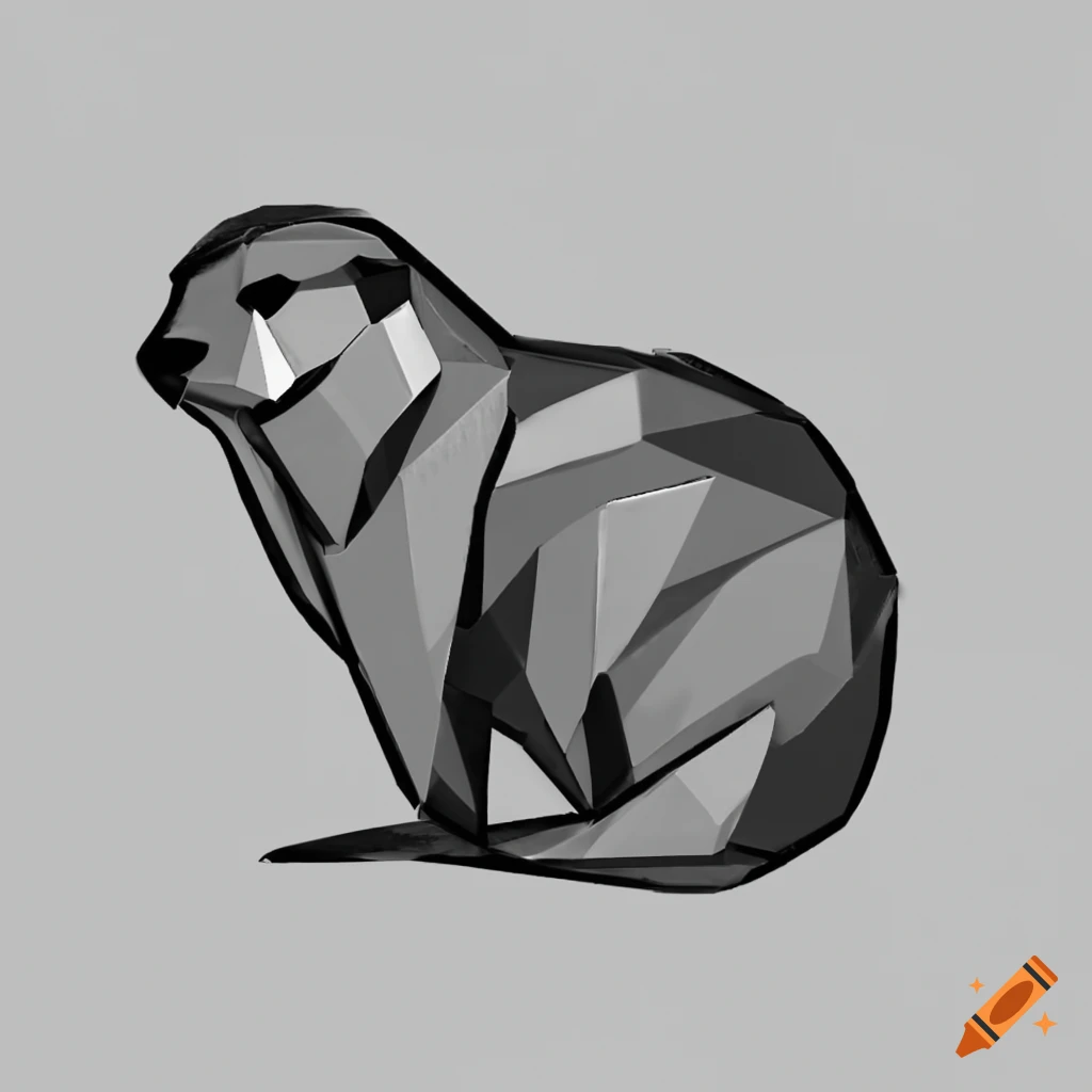 geometric otter sculpture