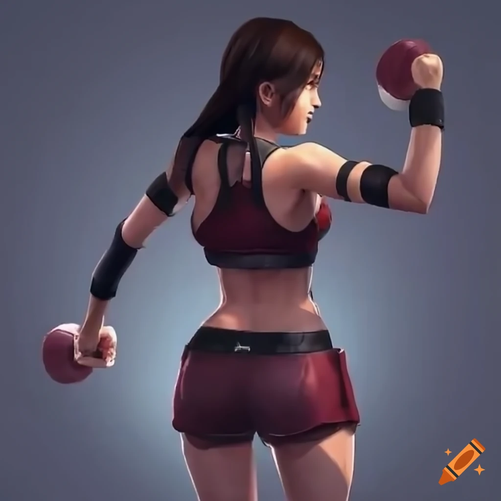 Tifa Lockhart showcasing her extraordinary strength