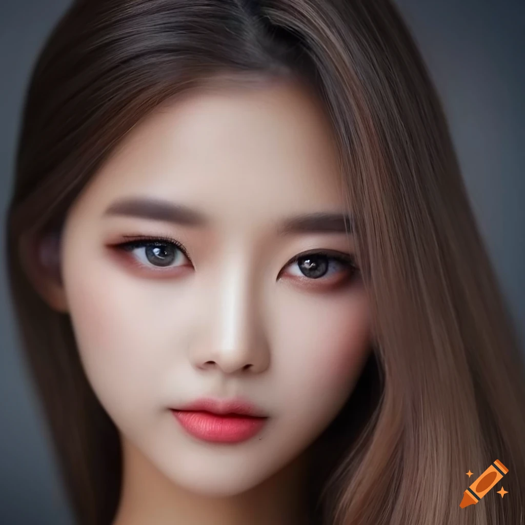 close-up portrait of a Korean woman with beautiful eyes