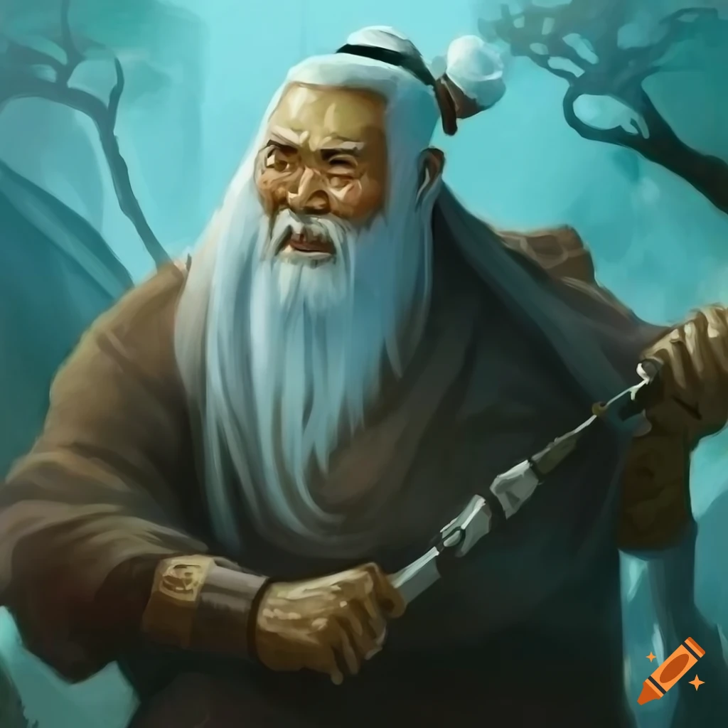 fantasy-illustration-of-an-old-asian-man-in-traditional-attire-on-craiyon
