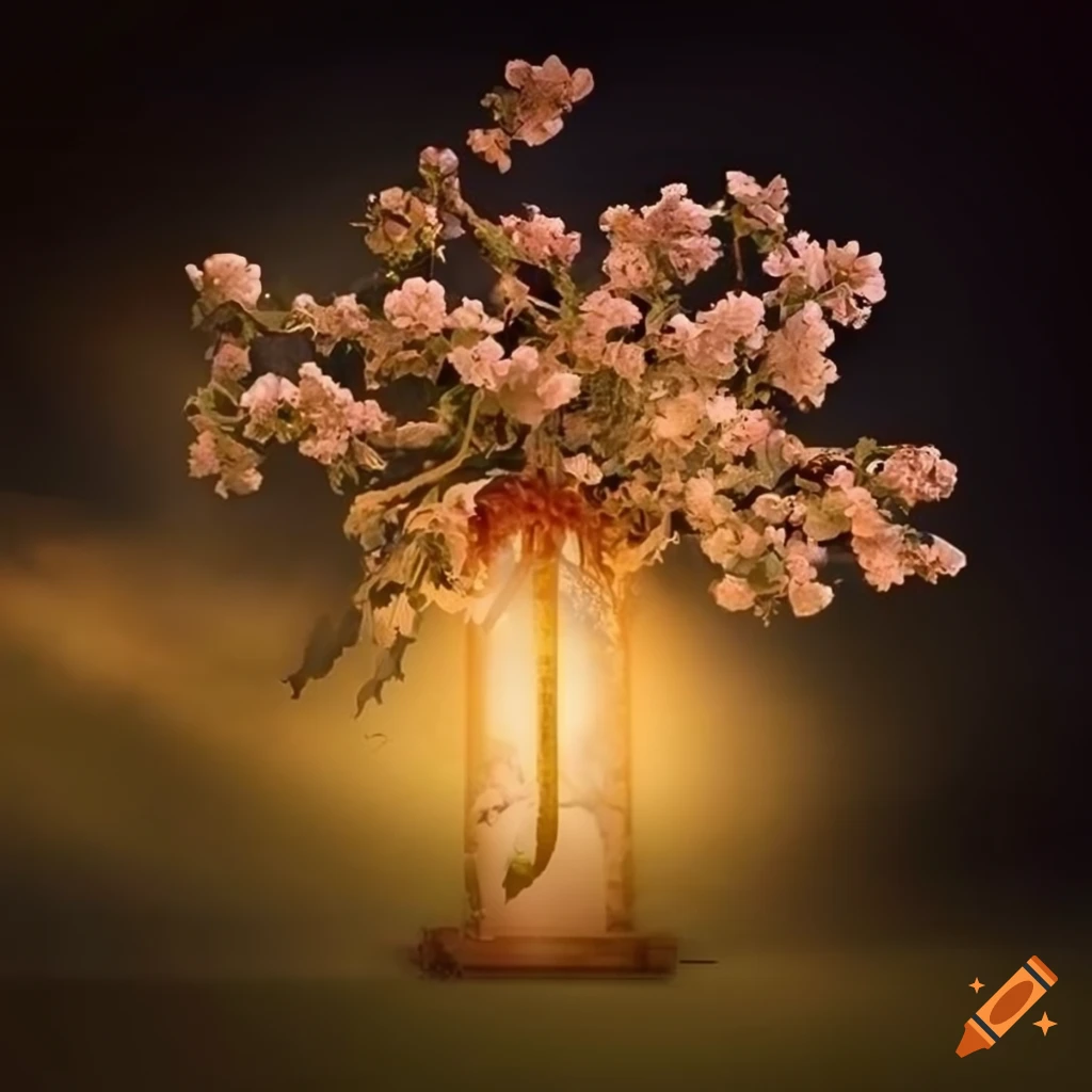 realistic drawing of cherry blossom on white backdrop