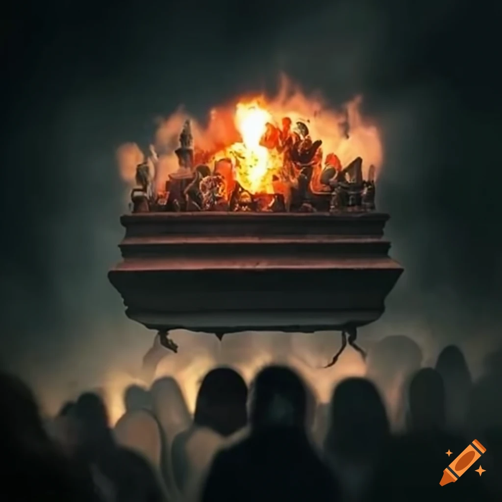 Ancient roman funeral ceremony gathering on Craiyon