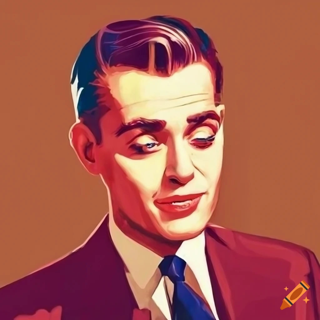 stylish businessman from the 1950s artwork