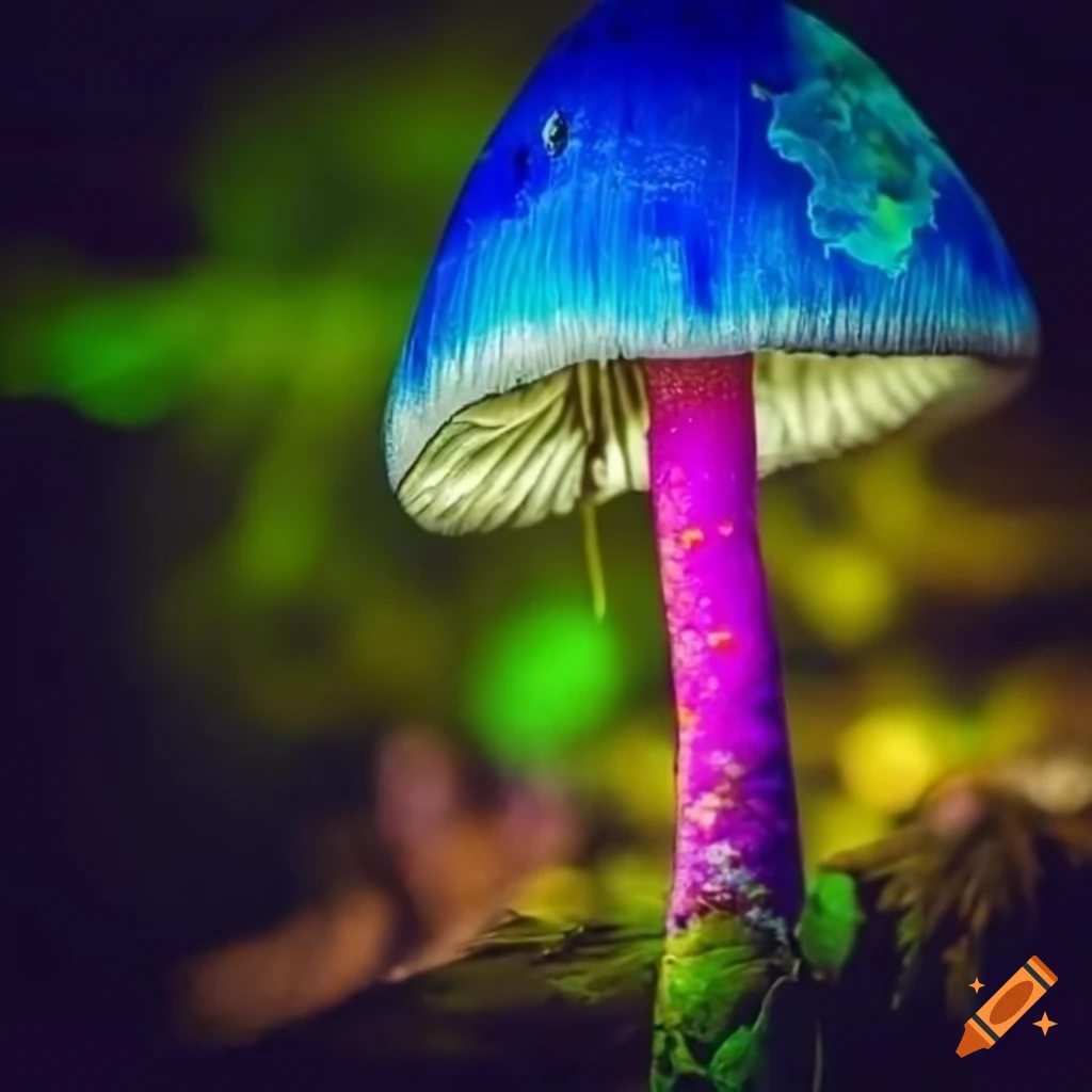 colorful enchanted mushrooms in a fairy forest