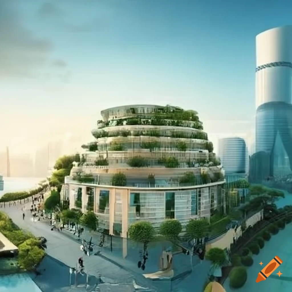 sleek and eco-friendly plaza
