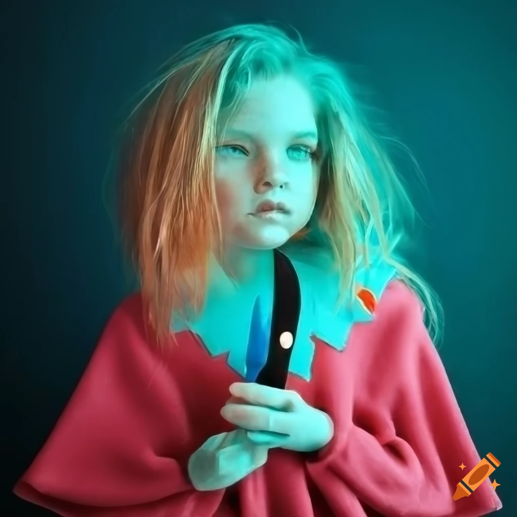 retro children's fashion with a poncho and red ribbon