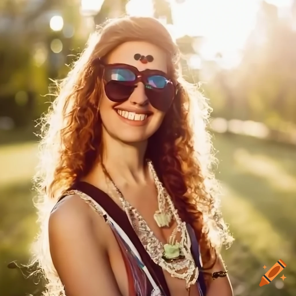 happy woman enjoying a music festival