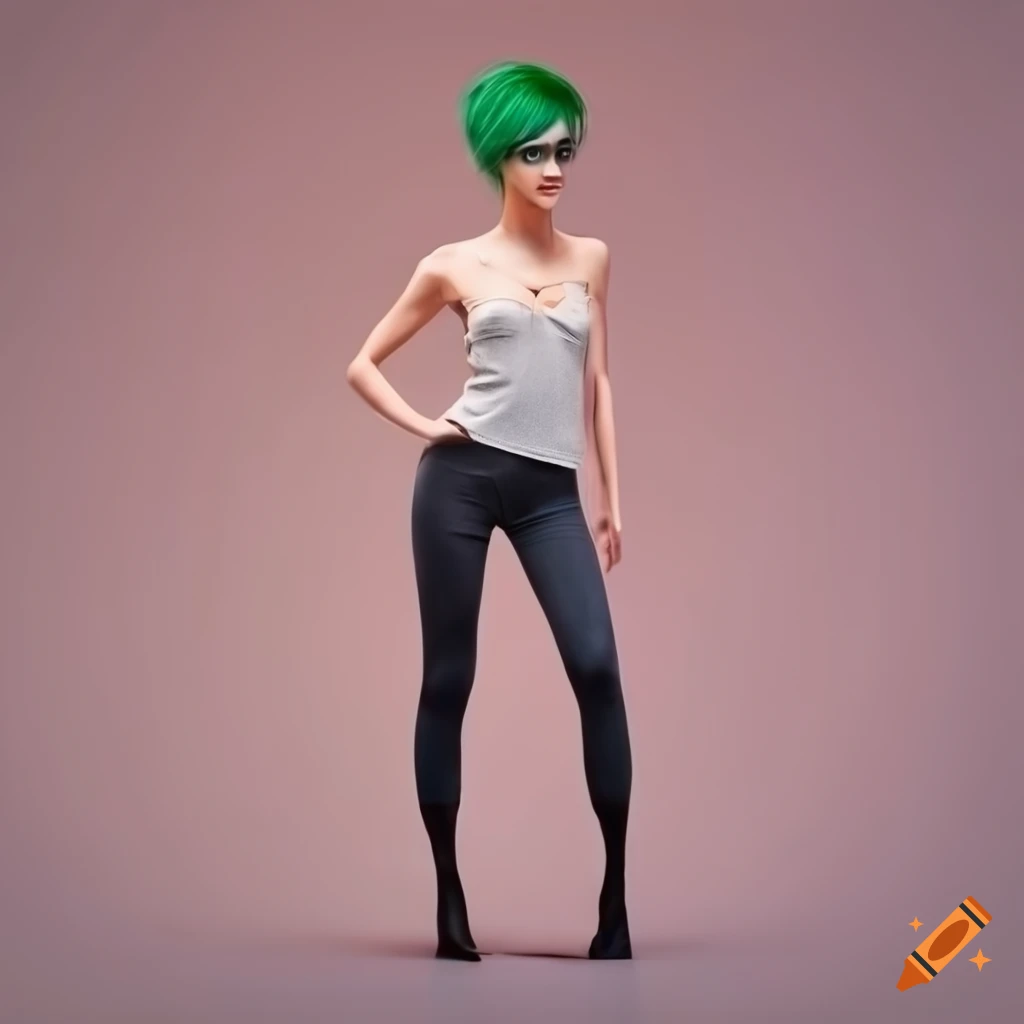 fashionable French girl with a pixie haircut