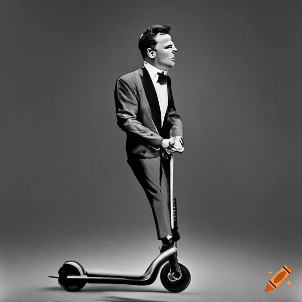 Frank Sinatra on an electric scooter