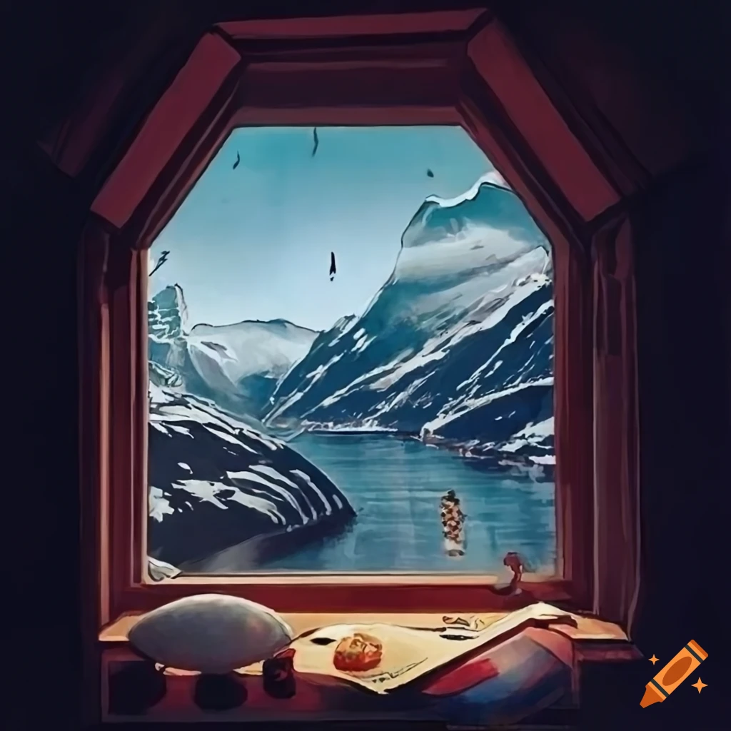 Norwegian Mountain Valley in Noir style