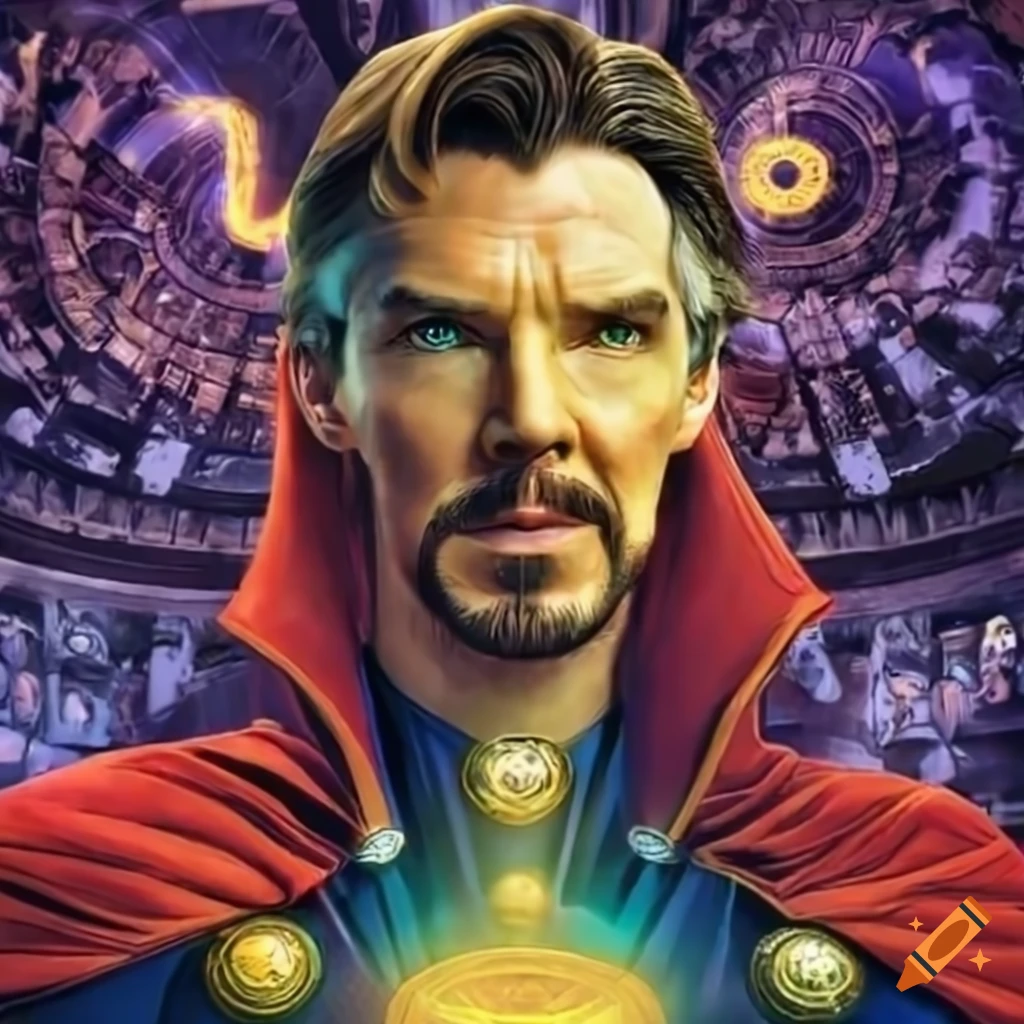 Doctor strange immersed in mathematical matrices and equations on Craiyon