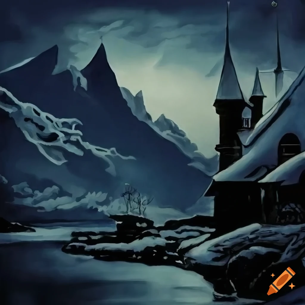 Swiss mountain from the graphic novel Noir