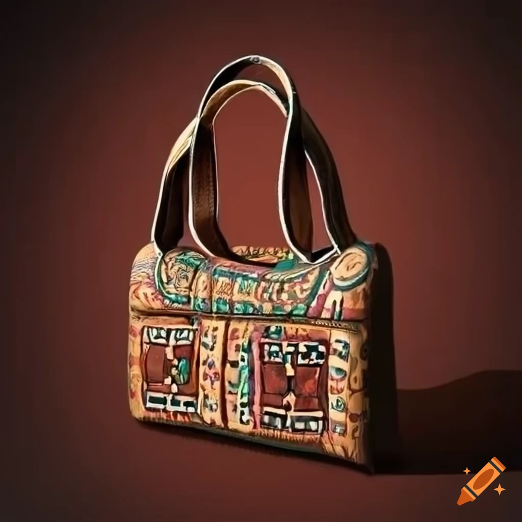 leather handbag inspired by Mayan culture
