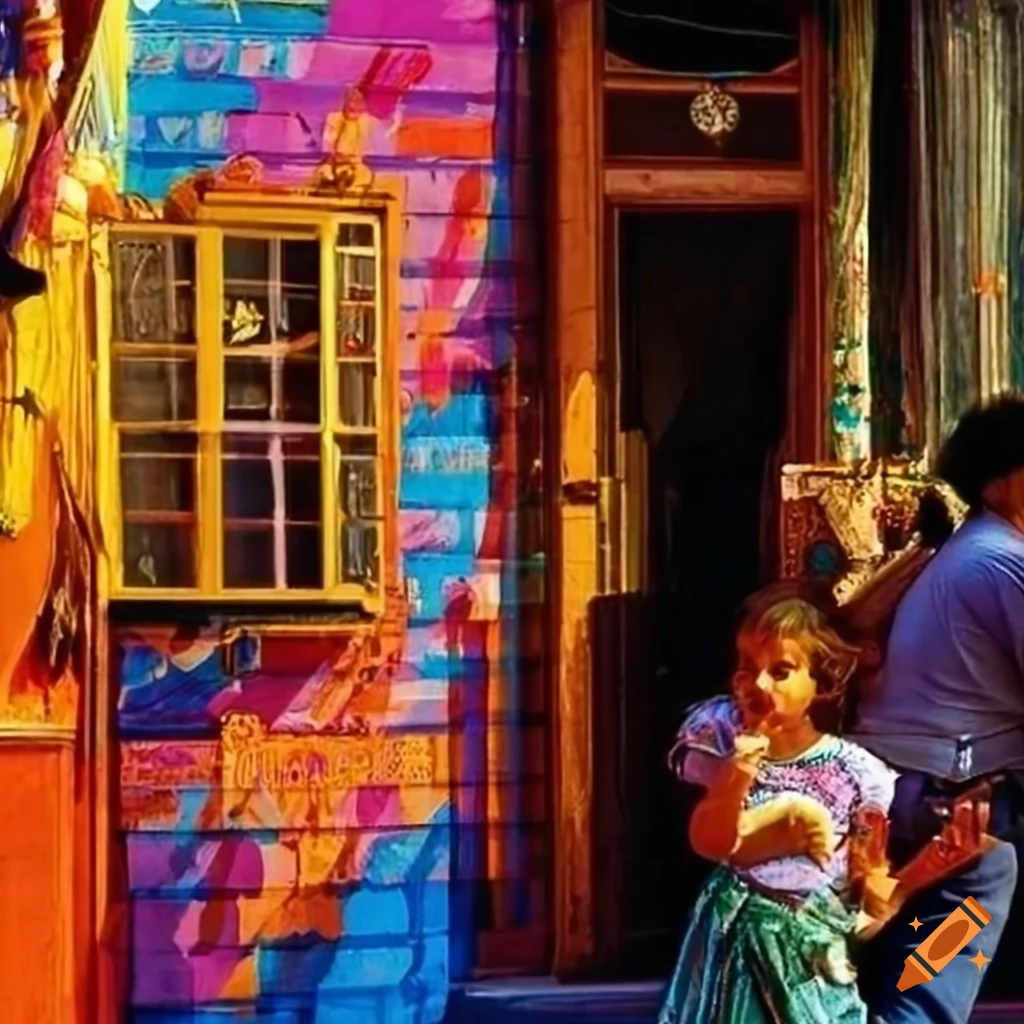 vibrant photo representing the Haight Ashbury Hippie movement