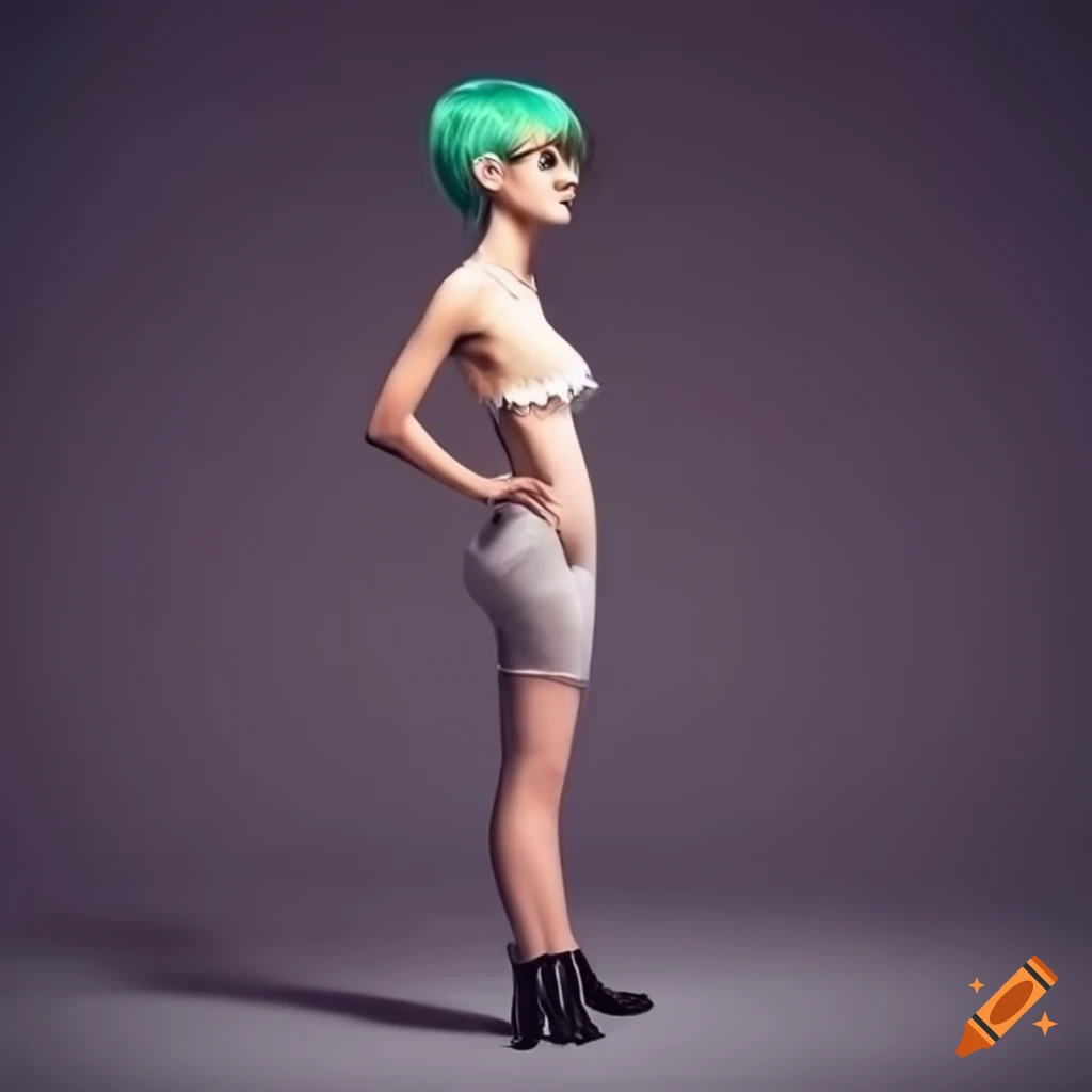 French girl with pixie haircut and unique style