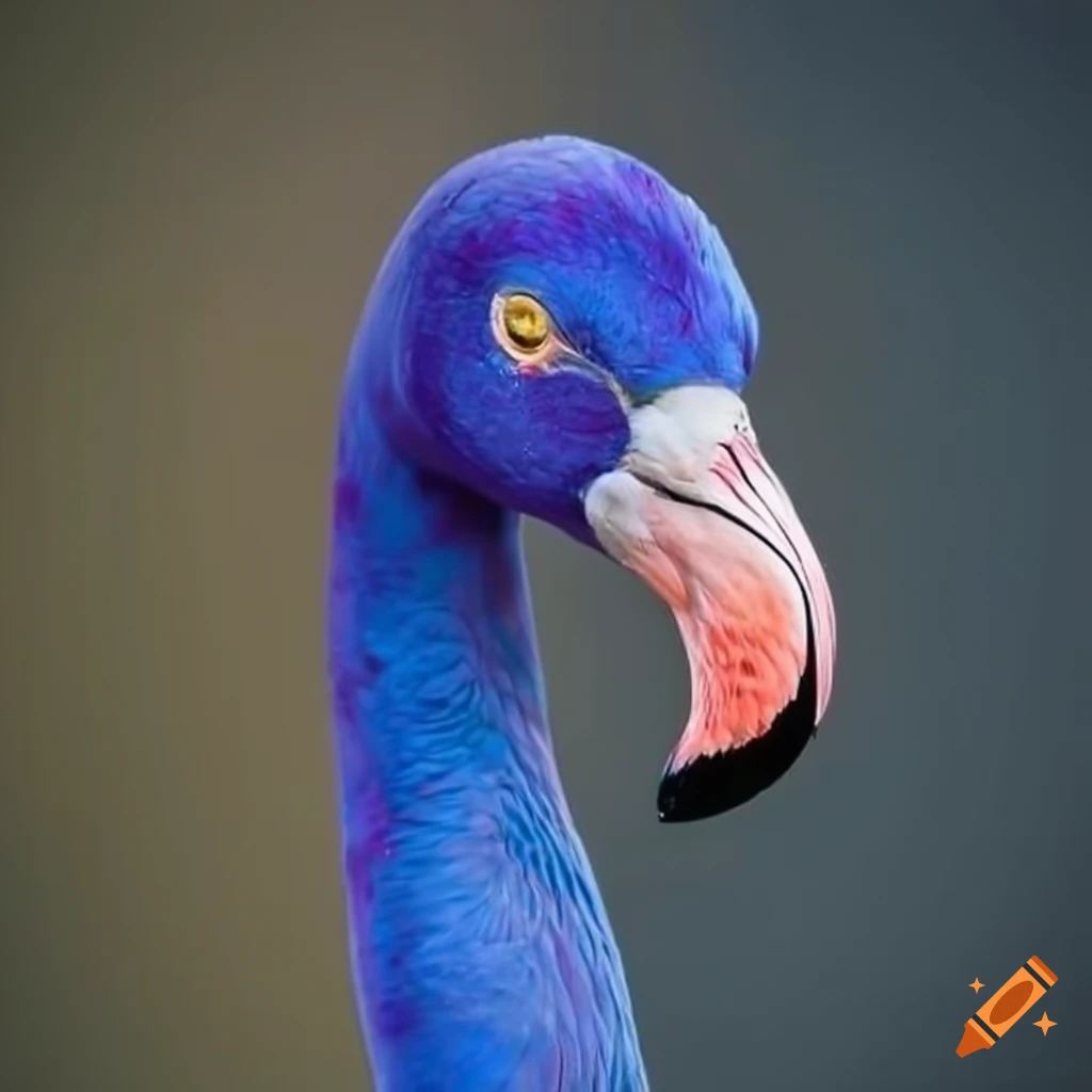 sapphire blue flamingo with vibrant colors