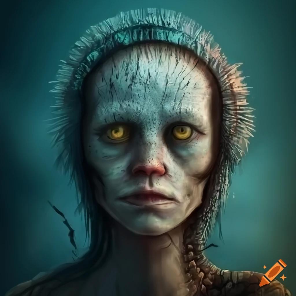 hyperdetailed portrait of a sea creature-human hybrid