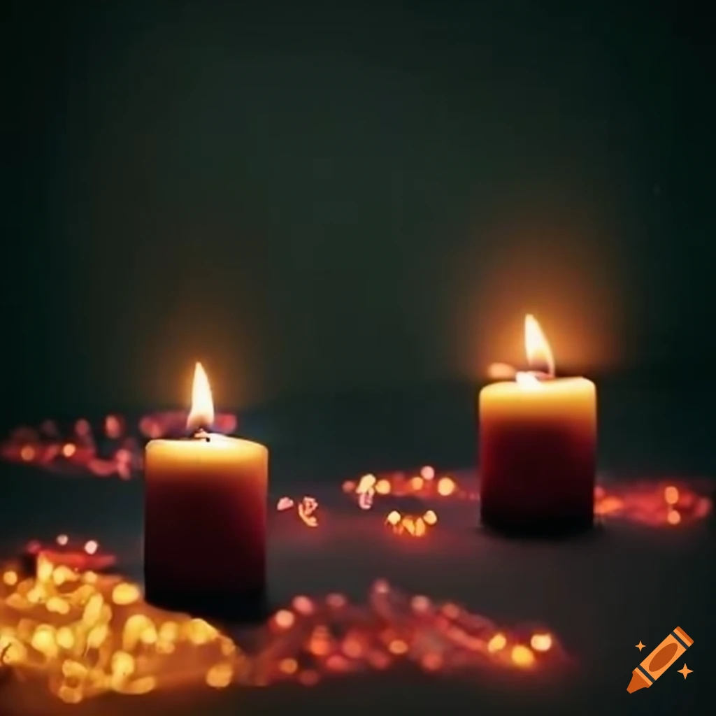 Glowing christmas candles in 3d render on Craiyon