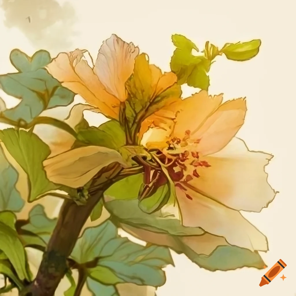 detailed drawing of cherry blossom on a white backdrop