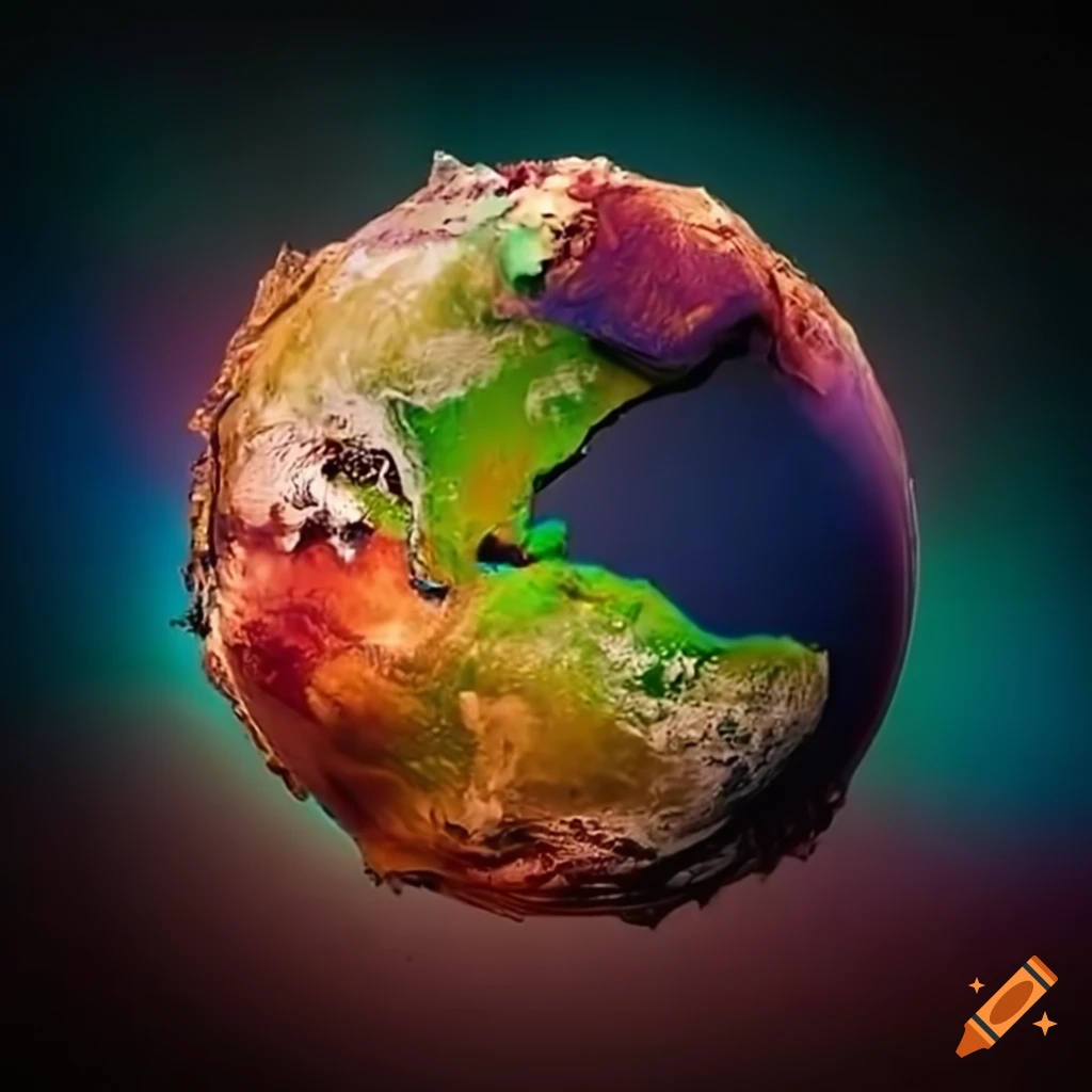 colorful image depicting waste on Earth