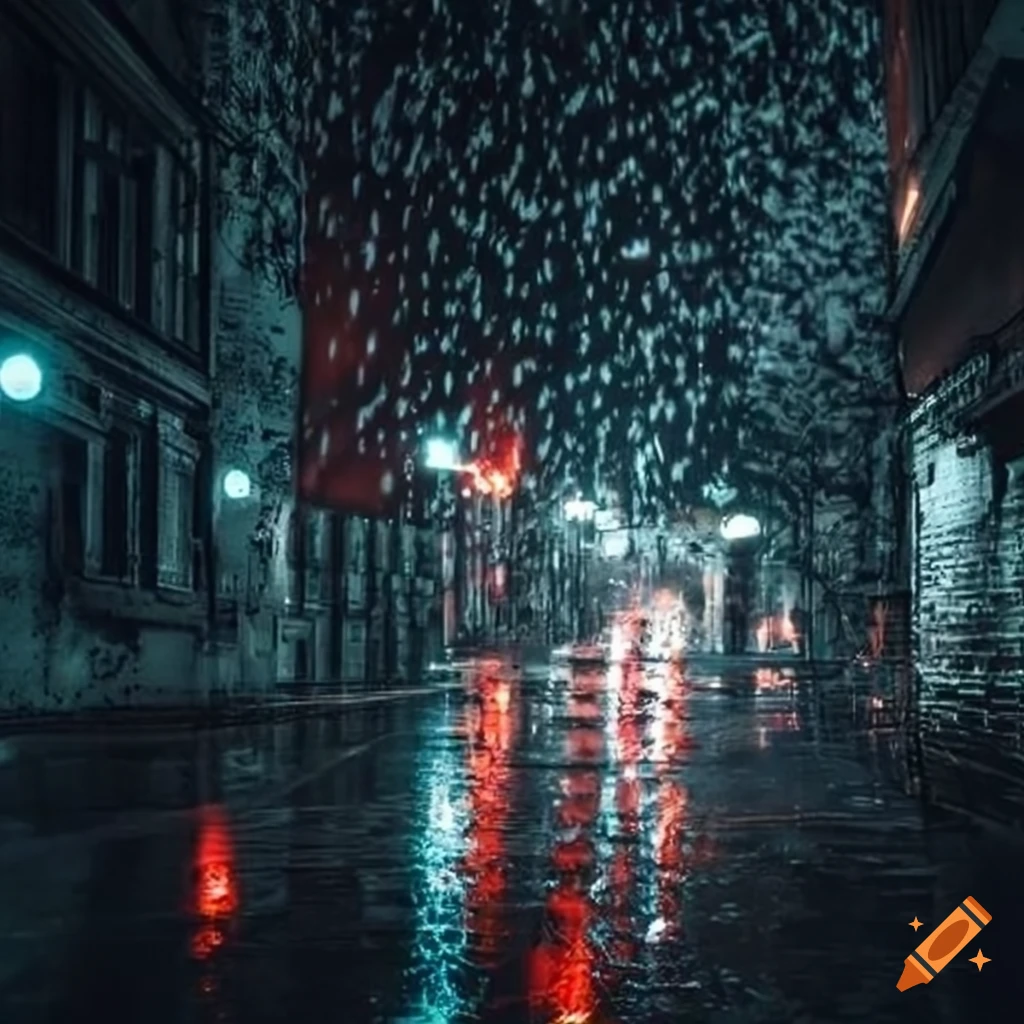 cityscape on a rainy night