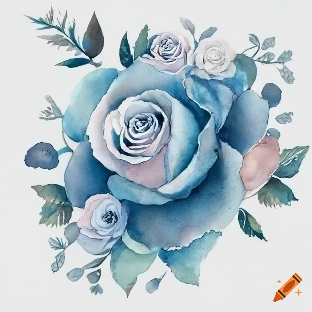 Watercolor Clipart Of Bohemian Blue