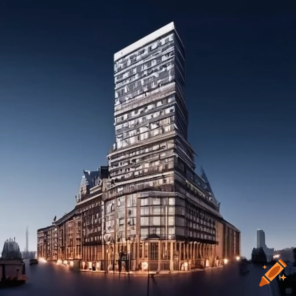 impressive modern skyscraper with dutch classical aesthetic