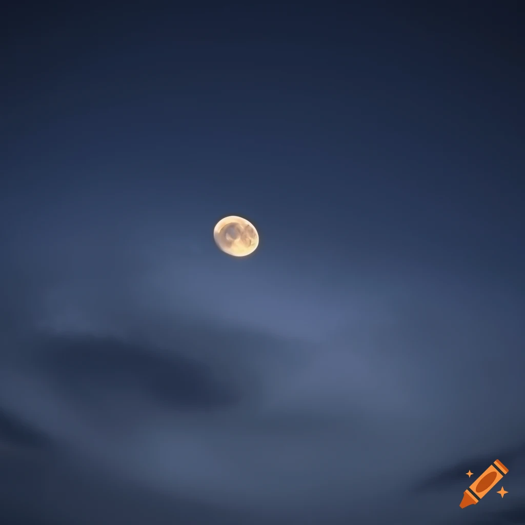 Moon behind clouds at night
