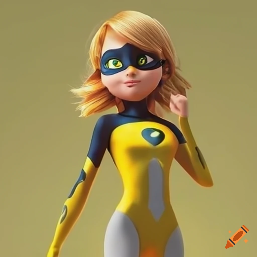 Yellow themed canary superhero on Craiyon