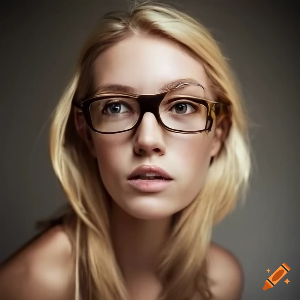 portrait of a woman with blond hair and glasses
