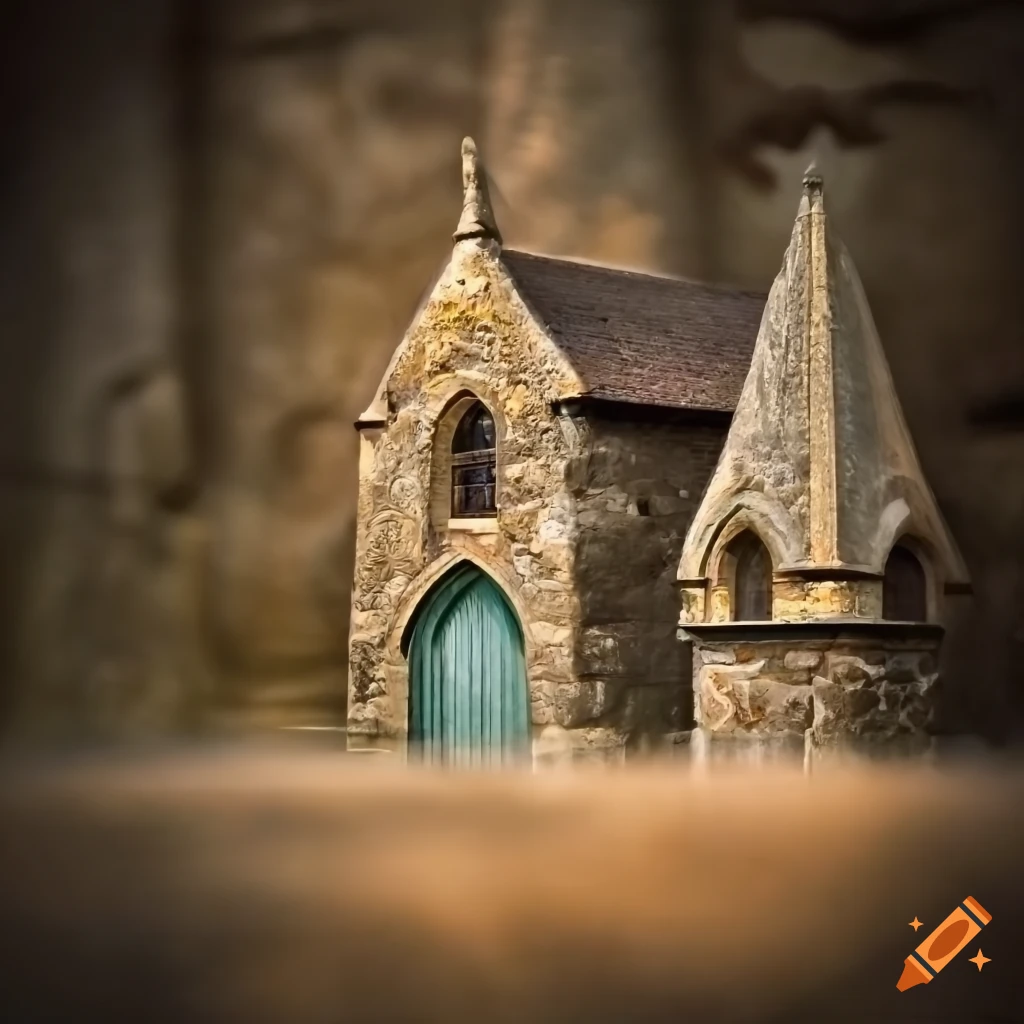 Image of a small stone chapel on Craiyon