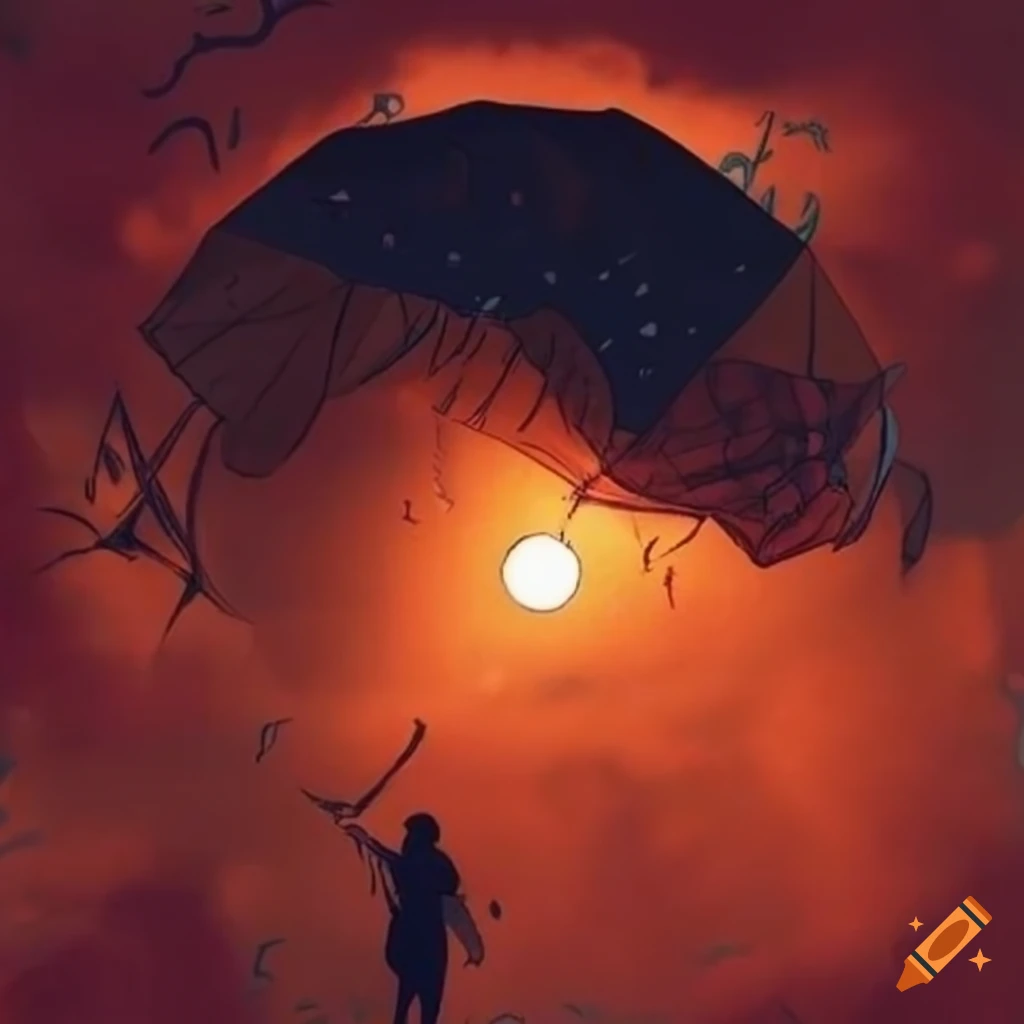 Quote on a sky background with a kite on Craiyon