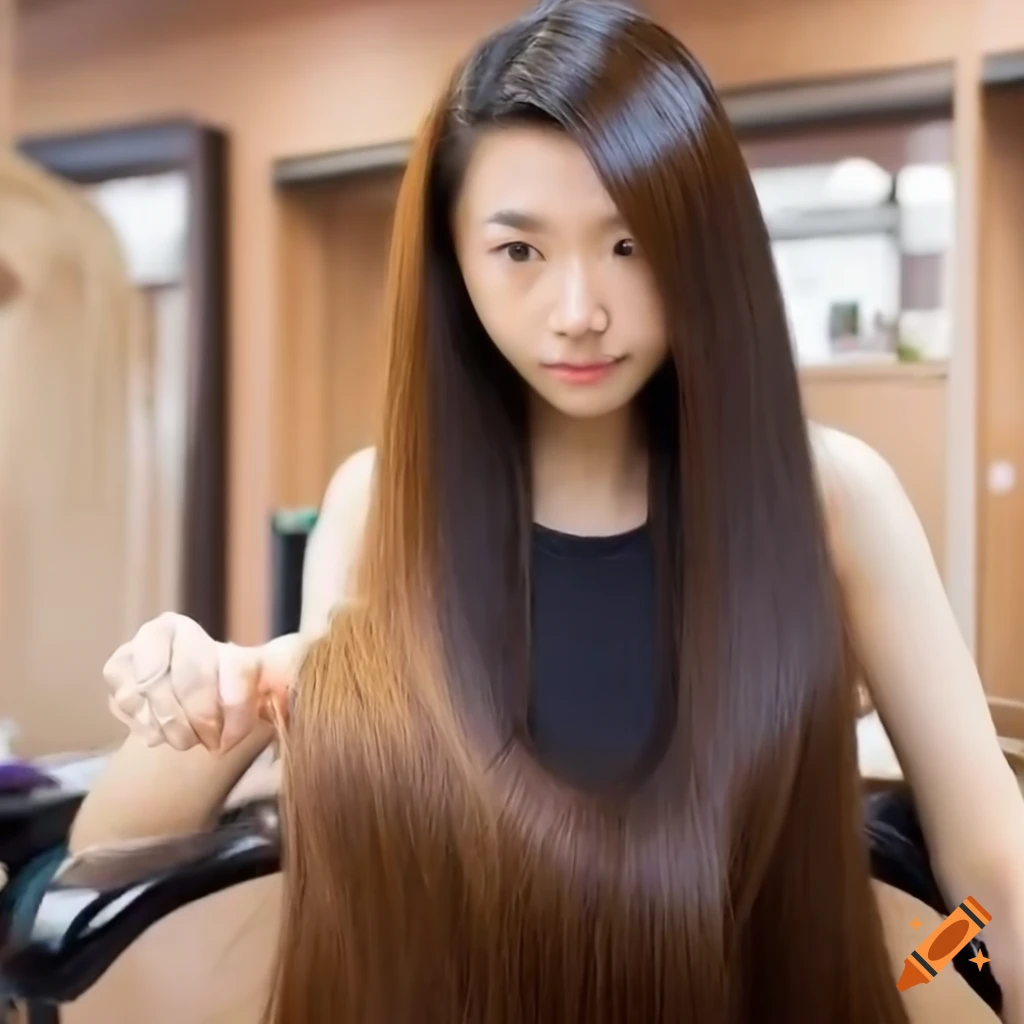 stylist with an extremely long hair