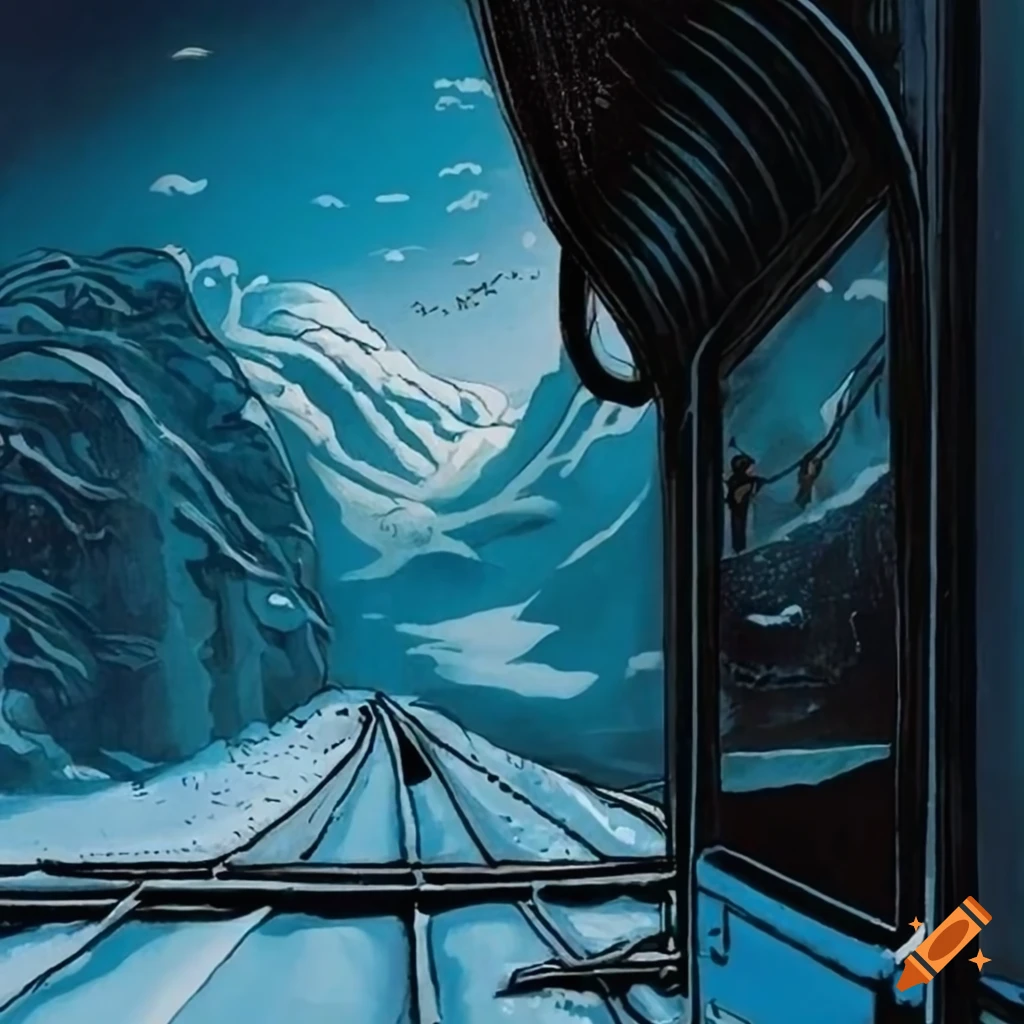 Swiss Mountain Valley artwork from Noir graphic novel