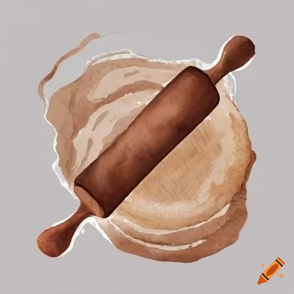 Rolling pin rolling out dough on Craiyon
