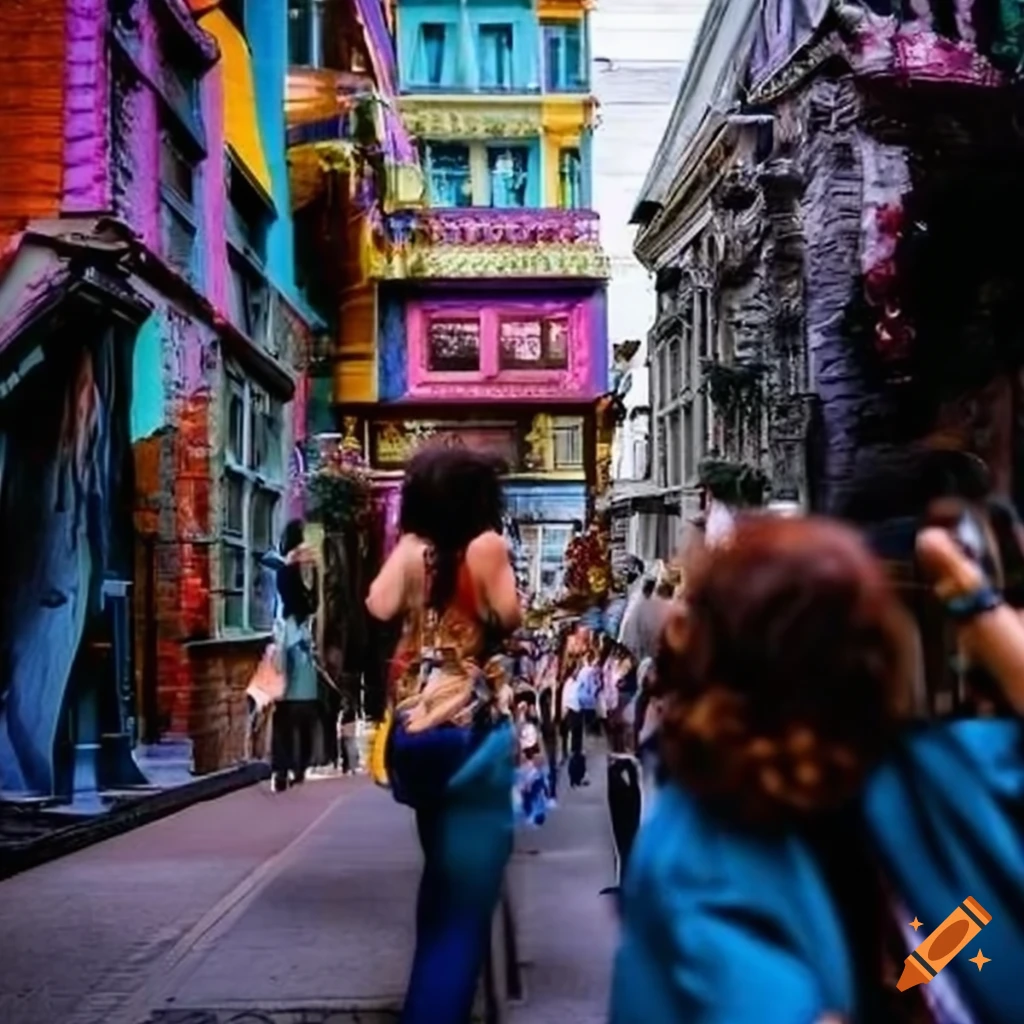 colourful photo representing the Haight Ashbury Hippie movement