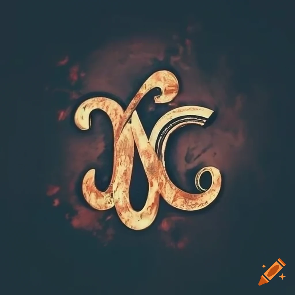 vintage logo with initials KC