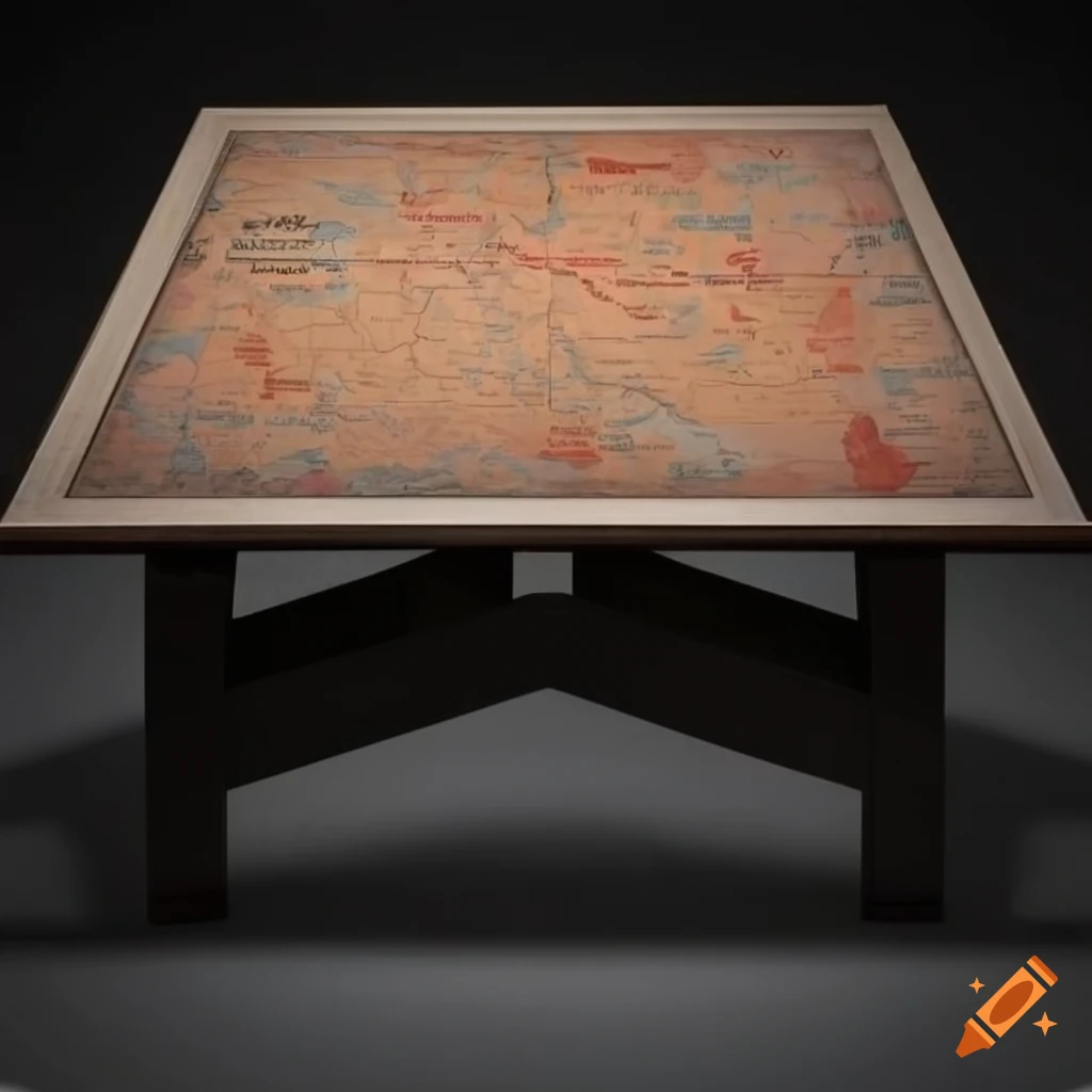 Map table in a modern office on Craiyon
