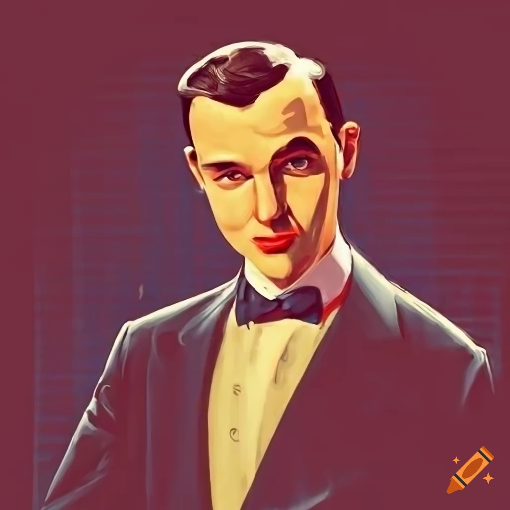 retro artwork of a stylish businessman