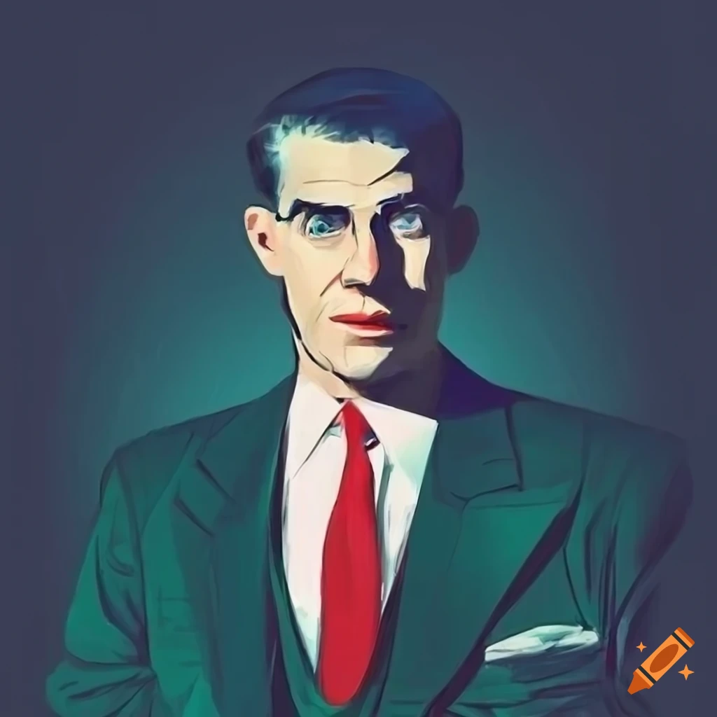 retro artwork of a stylish businessman