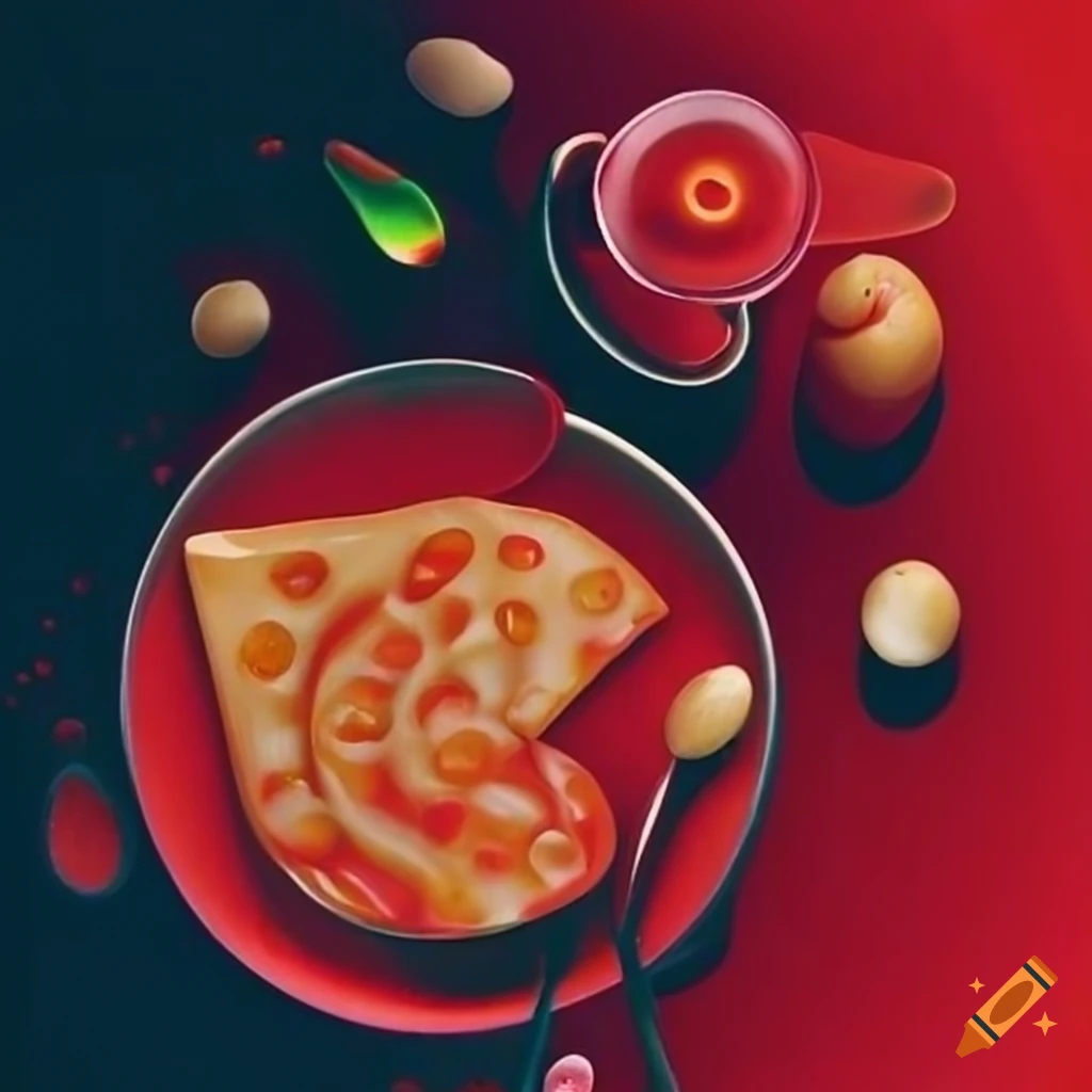 Abstract food artwork on Craiyon