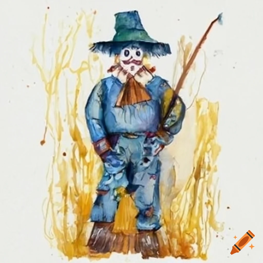 scarecrow painting in oil technique