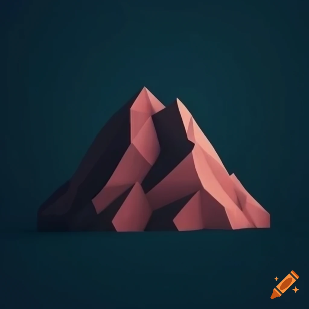 Geometric representation of a mountain on Craiyon