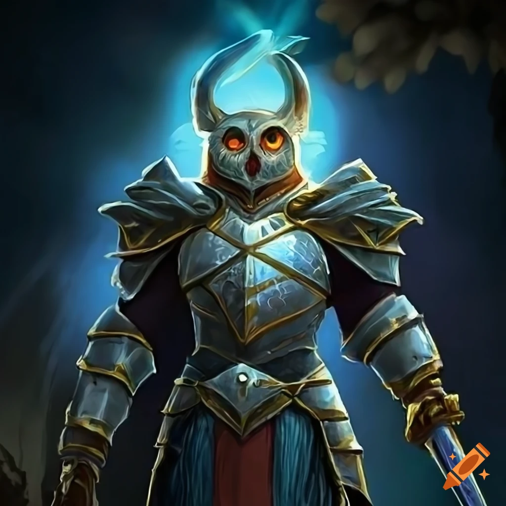 Illustration of an owl knight
