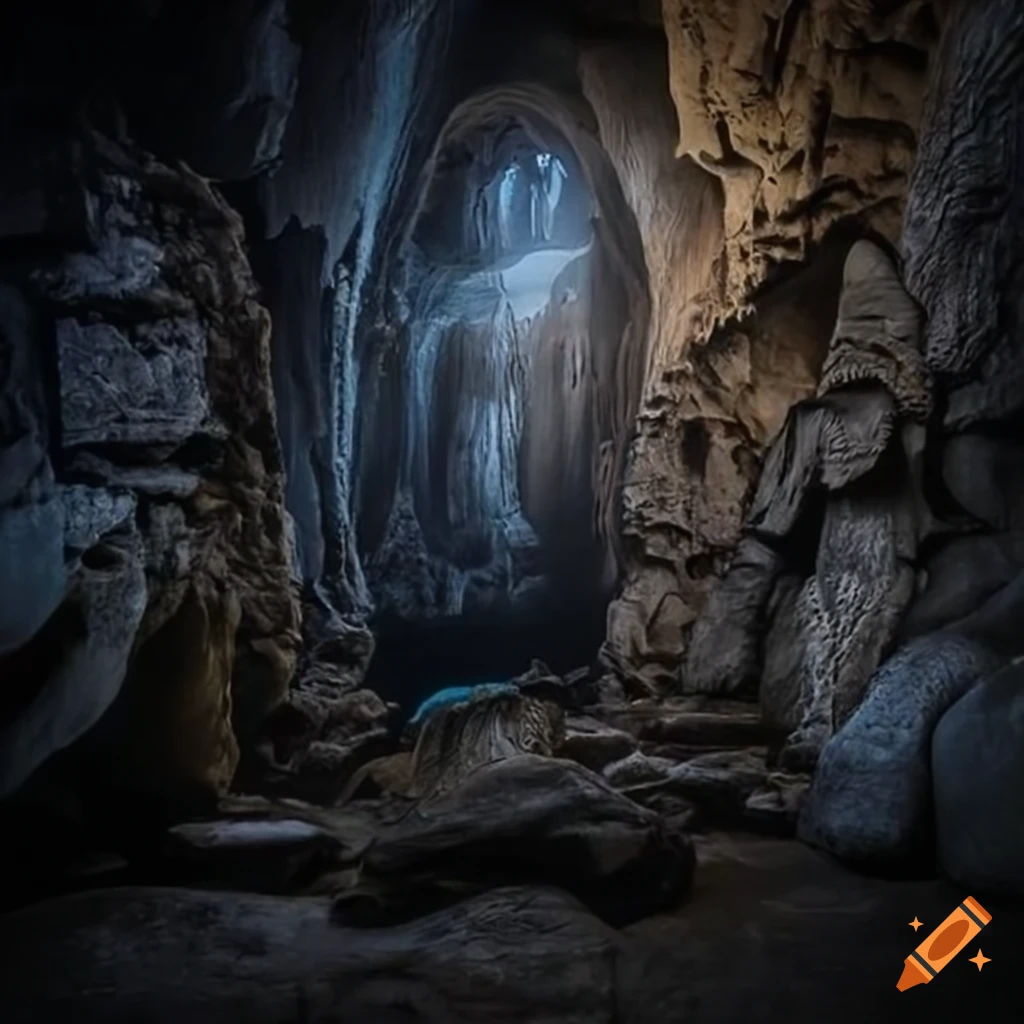 image of a dark pirate cave